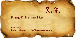 Knopf Hajnalka névjegykártya