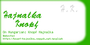 hajnalka knopf business card